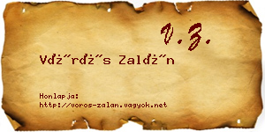 Vörös Zalán névjegykártya